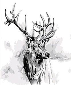 Black and White Deer Paint By Number