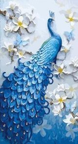 Blue Peafowl Paint By Number