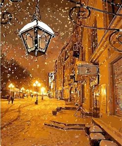 Christmas Snow Street Lamp Paint By Number