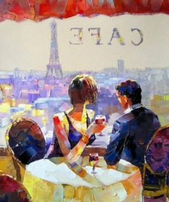 Couple at Paris Cafe Paint By Number