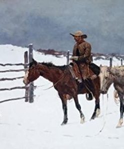 Cowboy in Snow Paint By Number