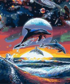 Dolphin and Planets Paint By Number