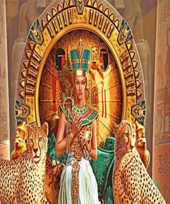 Egyptian Pharaoh and Leopards Paint By Number