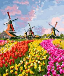 Field and Windmills Paint By Number