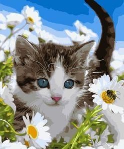 Flowers Cat Paint By Number