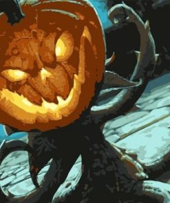 Halloween Evil Pumpkin Paint By Number