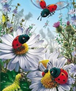 Ladybugs On Flowers paint by number