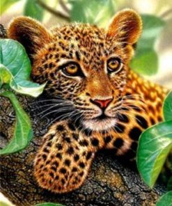 Leopard In Tree Paint By Number