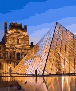 Louvre Pyramid Paris Paint By Number