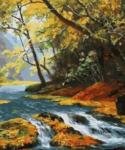 Maple Tree On The River Side Paint By Number