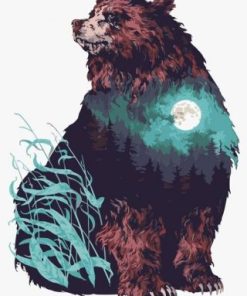 Moon Shadow Brown Bear Paint By Number