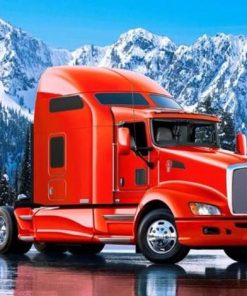 Red Semi Truck Paint By Number