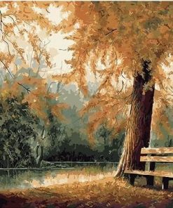 Tree and Bench Paint By Number
