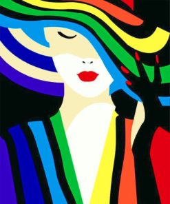 Colorful Woman Illustration Paint by numbers