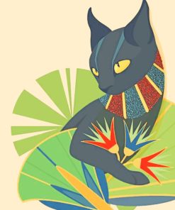 Black Egyptian Cat Paint by numbers