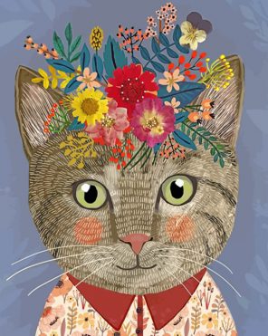 floral-cat-paint-by-numbers