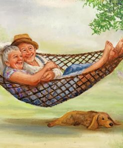 Elderly Couple On Hammock paint by numbers