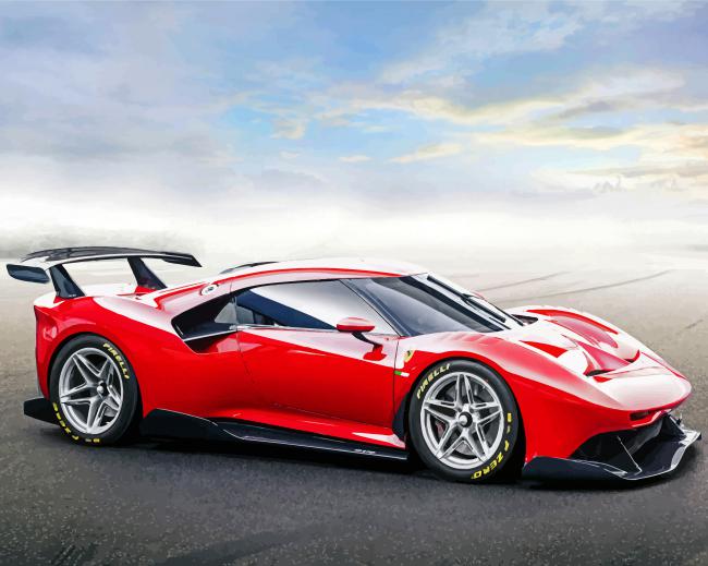 red-ferrari-race-car-paint-by-number
