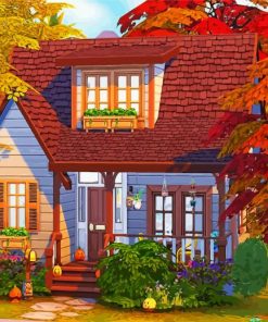 Autumn House Paint by numbers