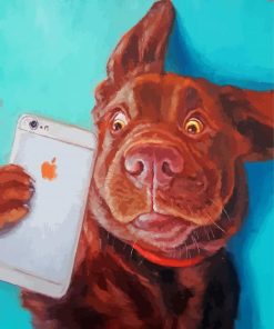 Dog Taking Selfie Paint by numbers