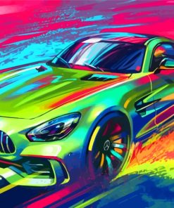 Mercedes Car Art Paint by numbers