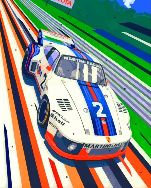 Porsche Martini Racing Car Paint by numbers