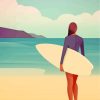 Surfer Woman Illustration Paint by numbers