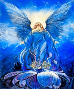Blue Angel Of Love in a lotus paint by numbers