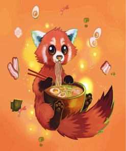 Fox Eating Noodles Paint by numbers