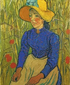 Young Peasant Woman With Straw Hat Paint by numbers