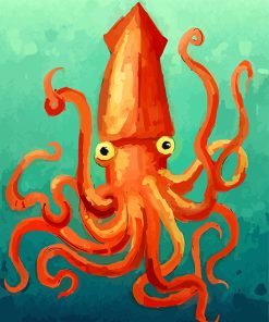 Red Giant Squid paint by numbers