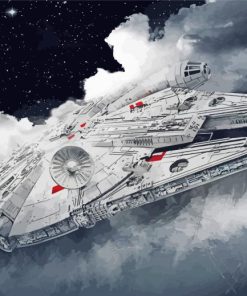 White Millennial Falcon paint by number