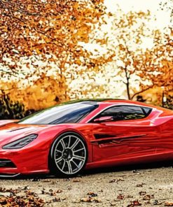 Red Sport Aston Martin Car paint by number