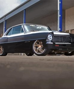 Black Chevy Nova paint by number