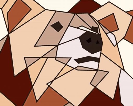 Abstract Cubism Bear paint by number