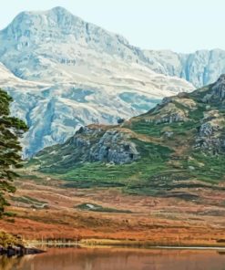Aesthetic Langdale Pikes Mountains paint by number