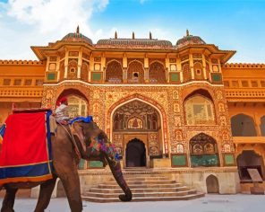 India Rajasthan Amber Palace paint by number