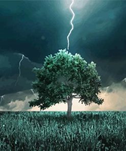 Lightning Tree Art paint by number