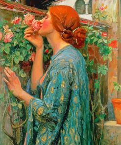 Woman And Flowers Pre Raphaelites paint by number
