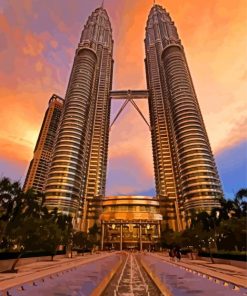 Petrona Twin Towers Kuala Lampur paint by number