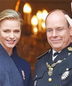 Prince Albert And Princess Charlene Of Monaco paint by number