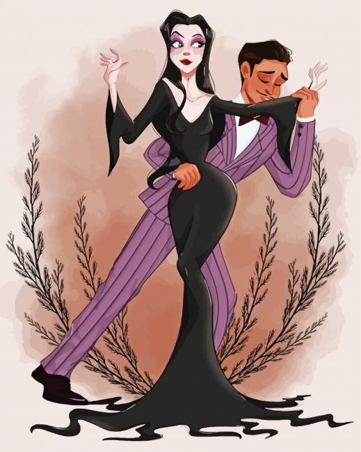 The Addams Morticia And Gomez - Paint By Numbers -  