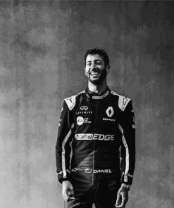 Black And White Daniel Ricciardo paint by number