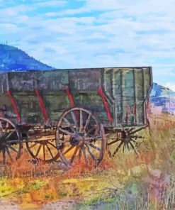 Old Western Wagon Art paint by number