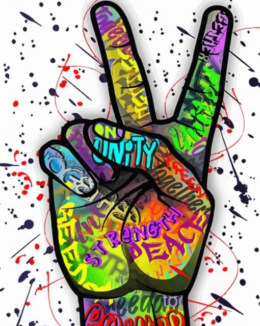 Graffiti Peace Sign Hand paint by number