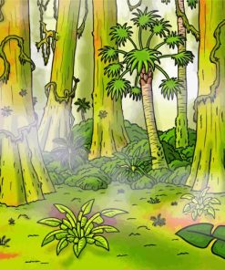 Jungle Plants Cartoon paint by number