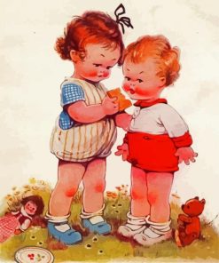 Little Girls Eating By Mabel Lucie Attwell paint by number