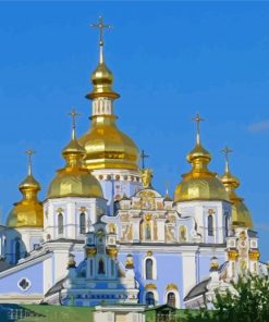 St Micheals Golden Domed Cathedral In Kyiv paint by number
