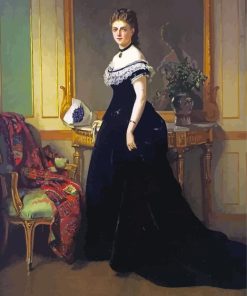 Lady In Black Victorian Dress paint by number