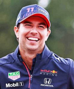 Mexican Driver Sergio Perez paint by number